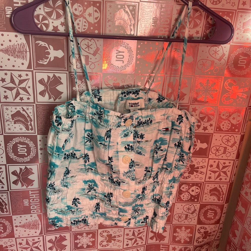 🏝️TOMMY JEANS Beach Print Crop Tank 🏝️